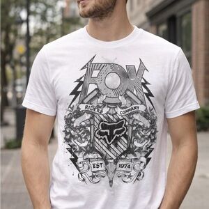 Fox White Graphic Short Sleeve Tee